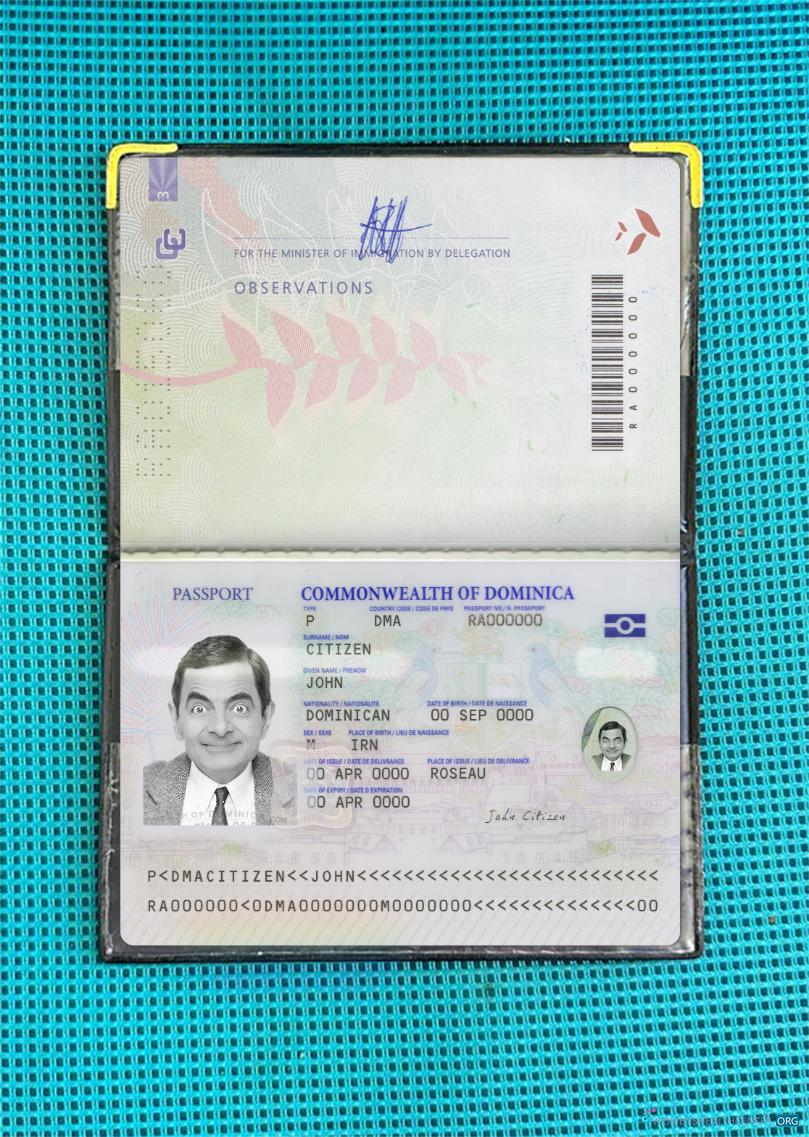 Download Dominica passport 2021 present photolook Photoshop template